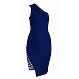 Sleeveless One-Shoulder Sequined Sexy Night Out Party Dress
