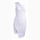 Sleeveless One-Shoulder Sequined Sexy Night Out Party Dress