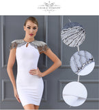 Sexy Beads Embellished Mini Dress