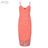Spring Sleeveless Hollow Out Spaghetti Strap Lace Dress