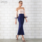 Strapless Button Studded Sexy Mermaid Maxi Dress