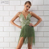 Sequins Tassel Fringe Mini Spaghetti Strap Dress