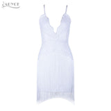 Sequins Tassel Fringe Mini Spaghetti Strap Dress