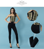Long Jumpsuit Sexy Button Lace Up Club Rompers Bodysuit
