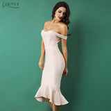 Bandage Slash Neck Dress