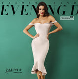 Bandage Slash Neck Dress