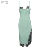 Sexy Sleeveless Lace Side Split Spaghetti Strap Knee Length Tank Party Dress