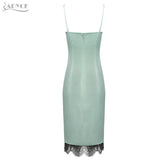 Sexy Sleeveless Lace Side Split Spaghetti Strap Knee Length Tank Party Dress