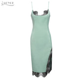 Sexy Sleeveless Lace Side Split Spaghetti Strap Knee Length Tank Party Dress