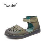Ballet Summer Cut Out Women Genuine Leather Shoes