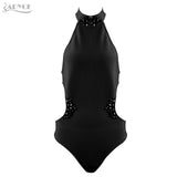 Sexy Backless Swimsuits Beading Sleeveless Halter Bodycon Bikinis Bodysuits