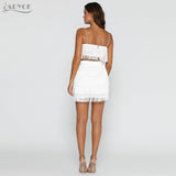 White Tops&Skirts Tassels  Women Fringe Set