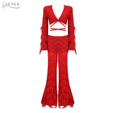 V-Neck Feather Night Out Women's Sets