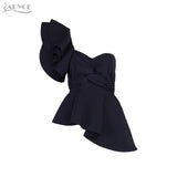 One Shoulder Ruffles Strapless Short Tops Crop Top