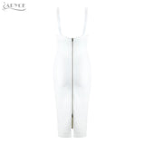 Spring Bandage Spaghetti Strap Sheath Strapless Mid-Calf  Dress