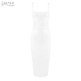 Spring Bandage Spaghetti Strap Sheath Strapless Mid-Calf  Dress