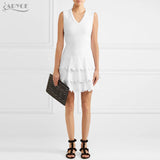 V-Neck Sexy Sleeveless Length Celebrity Women Dress