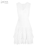 V-Neck Sexy Sleeveless Length Celebrity Women Dress