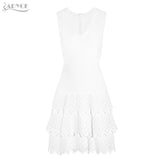 V-Neck Sexy Sleeveless Length Celebrity Women Dress