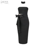 Spring Strapless Hollow Out Bow Dress