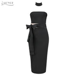 Spring Strapless Hollow Out Bow Dress