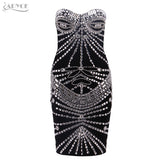 Strapless Diamond Beads Sleeveless Dress