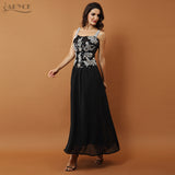 A Line Sexy Sleeveless Beading Diamond Lace Mesh Dress