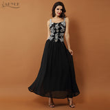 A Line Sexy Sleeveless Beading Diamond Lace Mesh Dress