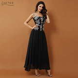 A Line Sexy Sleeveless Beading Diamond Lace Mesh Dress