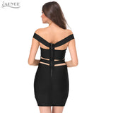 Off Shoulder Hollow Out Cut Dress