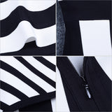 Striped Strapless Ruffles Short Sleeve Dress
