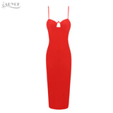 Red & Black Sexy V Neck Sleeveless Hollow Out Dress