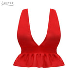 Short Top Vest V-Neck Ruffles Tank Women Top