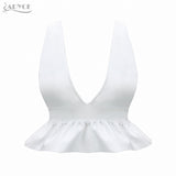 Short Top Vest V-Neck Ruffles Tank Women Top