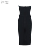 Knee-Length, Strapless Sleeveless Bodycon Dress
