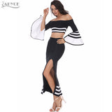 Patchwork Slash Neck Fishtail Cut Out Midi Hot Dress