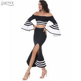Patchwork Slash Neck Fishtail Cut Out Midi Hot Dress