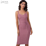 Sleeveless Spaghetti Strap V Neck Knee Length Dress
