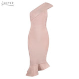 One Shoulder Sleeveless Ruffles Dress