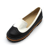 Slip On Flat Cute Bow Tie Lace Shallow Mouth Ladies Platform Shoes
