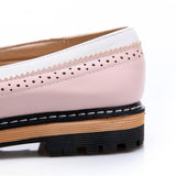Slip On Flat Cute Bow Tie Lace Shallow Mouth Ladies Platform Shoes