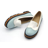 Slip On Flat Cute Bow Tie Lace Shallow Mouth Ladies Platform Shoes