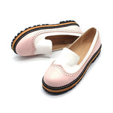 Slip On Flat Cute Bow Tie Lace Shallow Mouth Ladies Platform Shoes