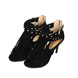Sexy Women's Shoes Tassel High Heels Rivets