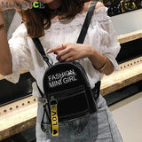 Transparent Female Backpack Clear PVC  Rucksack