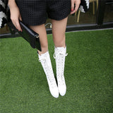 Sexy High Heels Knee-High Boots Platform Winter add Fur Snow Boot Female