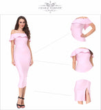 Hot Ruffles Off The Shoulder strapless Party Dress