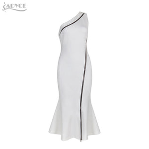 Ruffles Hem Zipper Dress