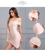 Strapless One Short Sleeve Vestidos Knee-Length Sexy Dress