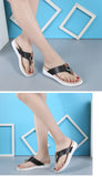 Women Wedge Heels Slip on Leather Platform Slipper